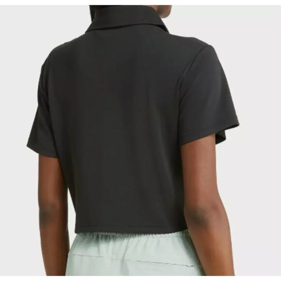 OUTDOOR VOICES Womens Birdie Cropped Polo Shirt Black XXL Short Sleeve NWT - Picture 4 of 11